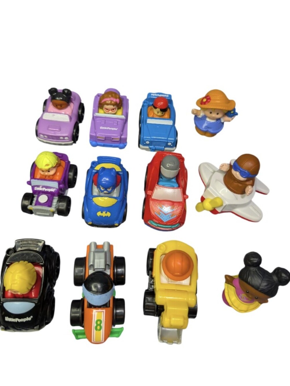 Little People Wheelies Cars & Two Figures Assorted Lot